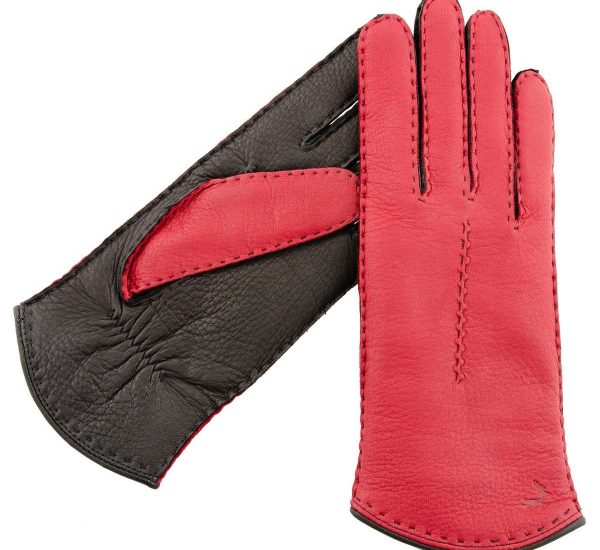 Schwarz braune Handschuhe